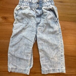 Light Wash Blue Kids Denim Wide Leg Pants